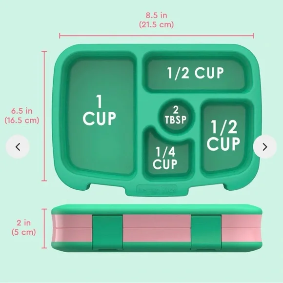 Bentgo Kids Pink & Green Durable Leak-Proof Lunch Box NIB - Picture 5 of 7